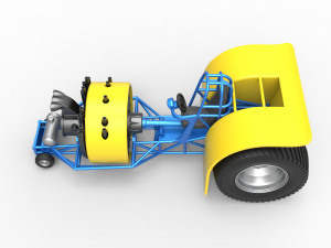 Pulling tractor with radial engine Scale 1 to 25 3D-printmodel