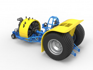 Pulling tractor with radial engine Scale 1 to 25 3D-printmodel