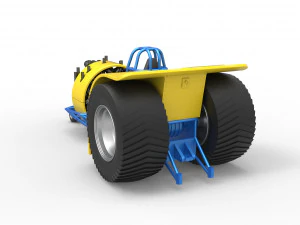 Pulling tractor with radial engine Scale 1 to 25 3D Print Model