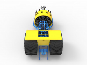 Pulling tractor with radial engine Scale 1 to 25 3D-printmodel