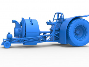 Pulling tractor with radial engine Scale 1 to 25 3D-printmodel