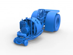 Pulling tractor with radial engine Scale 1 to 25 3D Print Model
