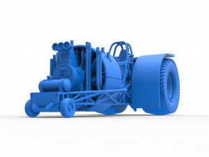 Pulling tractor with radial engine Scale 1 to 25 3D-printmodel