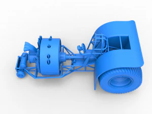 Pulling tractor with radial engine Scale 1 to 25 3D Print Model