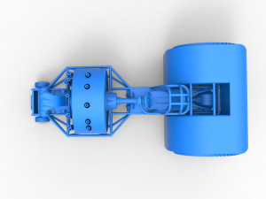 Pulling tractor with radial engine Scale 1 to 25 3D-printmodel