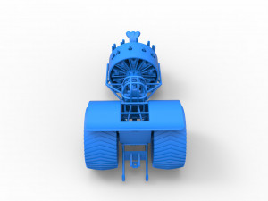 Pulling tractor with radial engine Scale 1 to 25 3D-printmodel