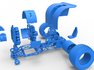 Pulling tractor with radial engine Scale 1 to 25 3D-printmodel