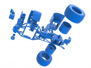 Pulling tractor with radial engine Scale 1 to 25 3D-printmodel