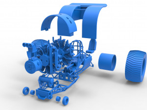 Pulling tractor with radial engine Scale 1 to 25 3D-printmodel