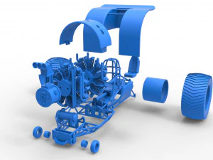 Pulling tractor with radial engine Scale 1 to 25 3D Print Model