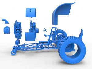 Pulling tractor with radial engine Scale 1 to 25 3D Print Model