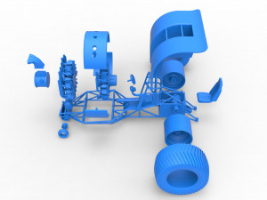 Pulling tractor with radial engine Scale 1 to 25 3D-printmodel
