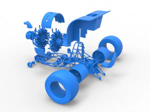 Pulling tractor with radial engine Scale 1 to 25 3D Print Model