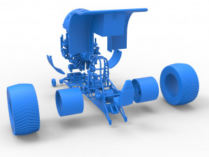 Pulling tractor with radial engine Scale 1 to 25 3D-printmodel