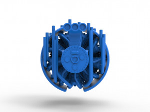 Radial engine for pulling tractor Scale 1 to 25 3D प्रिंट मॉडल