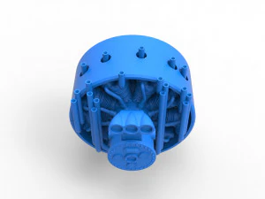 Radial engine for pulling tractor Scale 1 to 25 3D Print Model