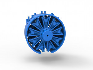 Radial engine for pulling tractor Scale 1 to 25 3D प्रिंट मॉडल