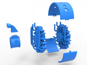 Radial engine for pulling tractor Scale 1 to 25 3D प्रिंट मॉडल