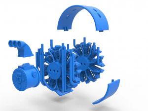 Radial engine for pulling tractor Scale 1 to 25 3D Print Model