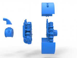 Radial engine for pulling tractor Scale 1 to 25 3D Print Model