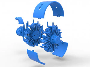 Radial engine for pulling tractor Scale 1 to 25 3D Print Model