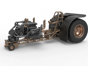 Twin-engined pulling tractor Scale 1 to 25 3D Print Model