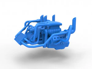 Twin-engine V8 for pulling tractor Scale 1 to 25 3D Print Model