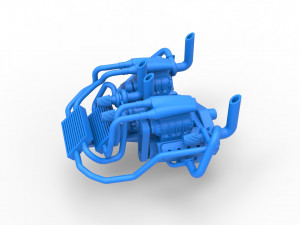 Twin-engine V8 for pulling tractor Scale 1 to 25 Model do druku 3D