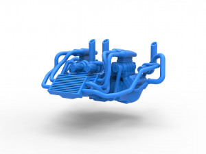 Twin-engine V8 for pulling tractor Scale 1 to 25 Model do druku 3D