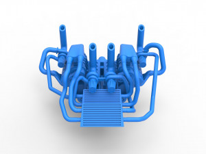 Twin-engine V8 for pulling tractor Scale 1 to 25 Model do druku 3D