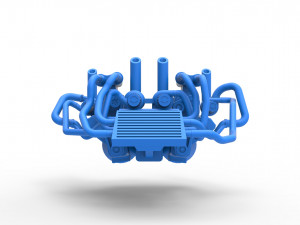 Twin-engine V8 for pulling tractor Scale 1 to 25 Model do druku 3D