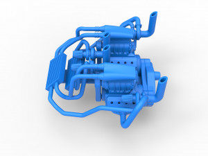 Twin-engine V8 for pulling tractor Scale 1 to 25 Model do druku 3D