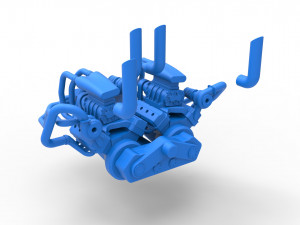 Twin-engine V8 for pulling tractor Scale 1 to 25 Model do druku 3D