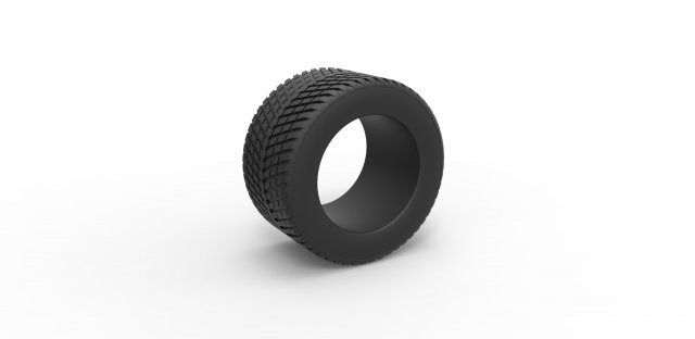 Race tire 4 Scale 1 to 25 3D-Druckmodell .c4d .max .obj .3ds .fbx .stl .blend 