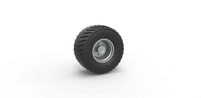 Wheel from Pulling truck 2 Scale 1 to 25 3Dプリントモデル .c4d .max .obj .3ds .fbx .stl .blend 