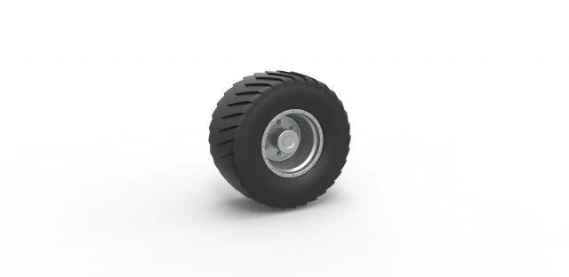 Wheel from Pulling truck 2 Scale 1 to 25 3D Print Model .c4d .max .obj .3ds .fbx .stl .blend 