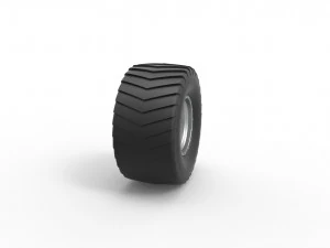 Wheel from Pulling truck 2 Scale 1 to 25 3D Print Model