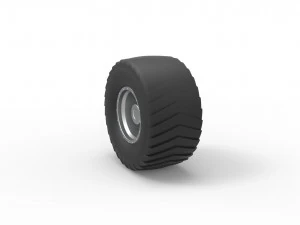 Wheel from Pulling truck 2 Scale 1 to 25 3D Print Model