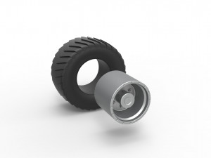 Wheel from Pulling truck 2 Scale 1 to 25 3Dプリントモデル