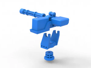 Machinegun turret Scale 1 to 25 3D Print Model