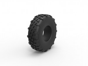 Military truck tire 7 Scale 1 to 25 3D Baskı Modeli