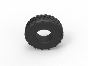 Military truck tire 7 Scale 1 to 25 3D Baskı Modeli