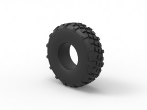 Military truck tire 7 Scale 1 to 25 3D Baskı Modeli