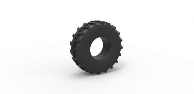 Military truck tire 8 Scale 1 to 25 3D Baskı Modeli .c4d .max .obj .3ds .fbx .stl .blend 
