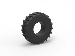 Pneu de caminh&atilde;o militar 8 Escala 1 a 25 Modelo de Impressão 3D