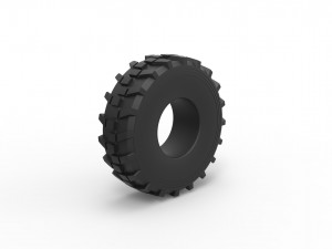 Military truck tire 8 Scale 1 to 25 3D Baskı Modeli