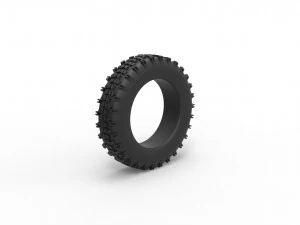 Offroad tire 33 Scale 1 to 10 3D Print Model