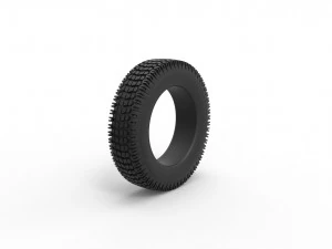 Offroad tire 34 Scale 1 to 10 3D Print Model