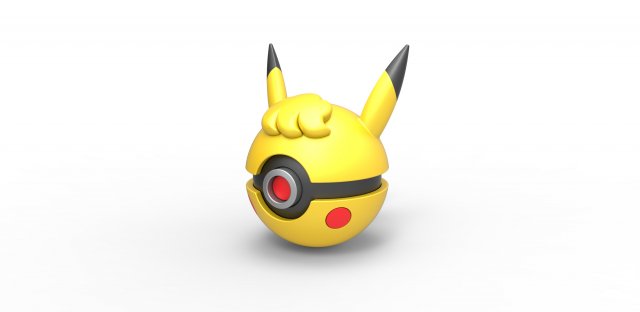 Pikachu Curly orb 3D Baskı Modeli .c4d .max .obj .3ds .fbx .stl .blend 