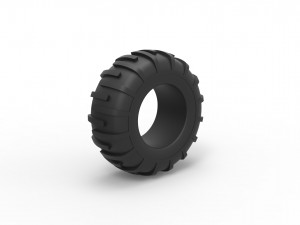 Offroad tire 37 Scale 1 to 25 3D Print Model